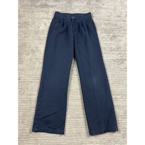 Izod Pants Kids 16 Blue Pleated‎ Chino 100% Cotton Slim Fit Casual
